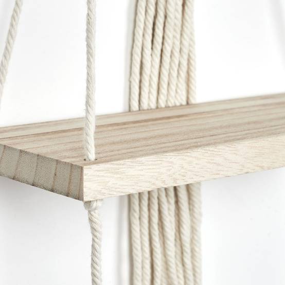 The Home Deco Factory - Étagère Murale Déco "Boho" 62cm Beige - Image 3