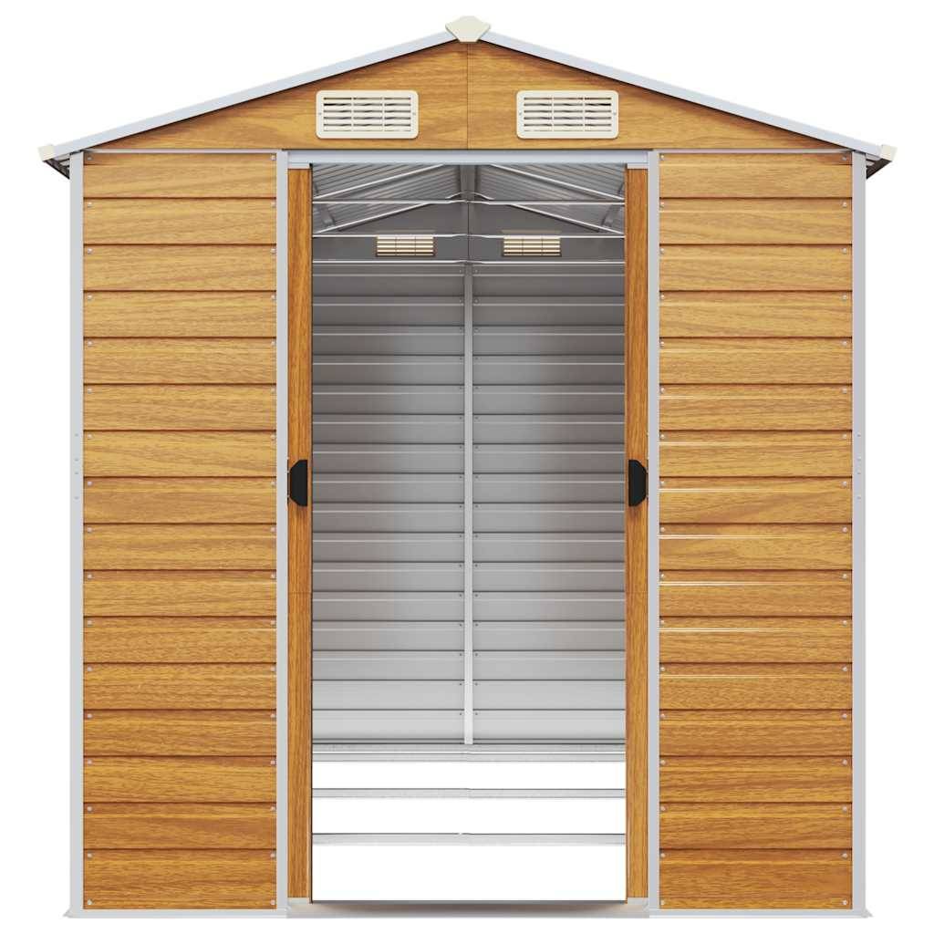 Vidaxl - Abri de jardin marron clair 191 x 300 x 198 cm en acier galvanisé vidaXL 3188277 - Image 6