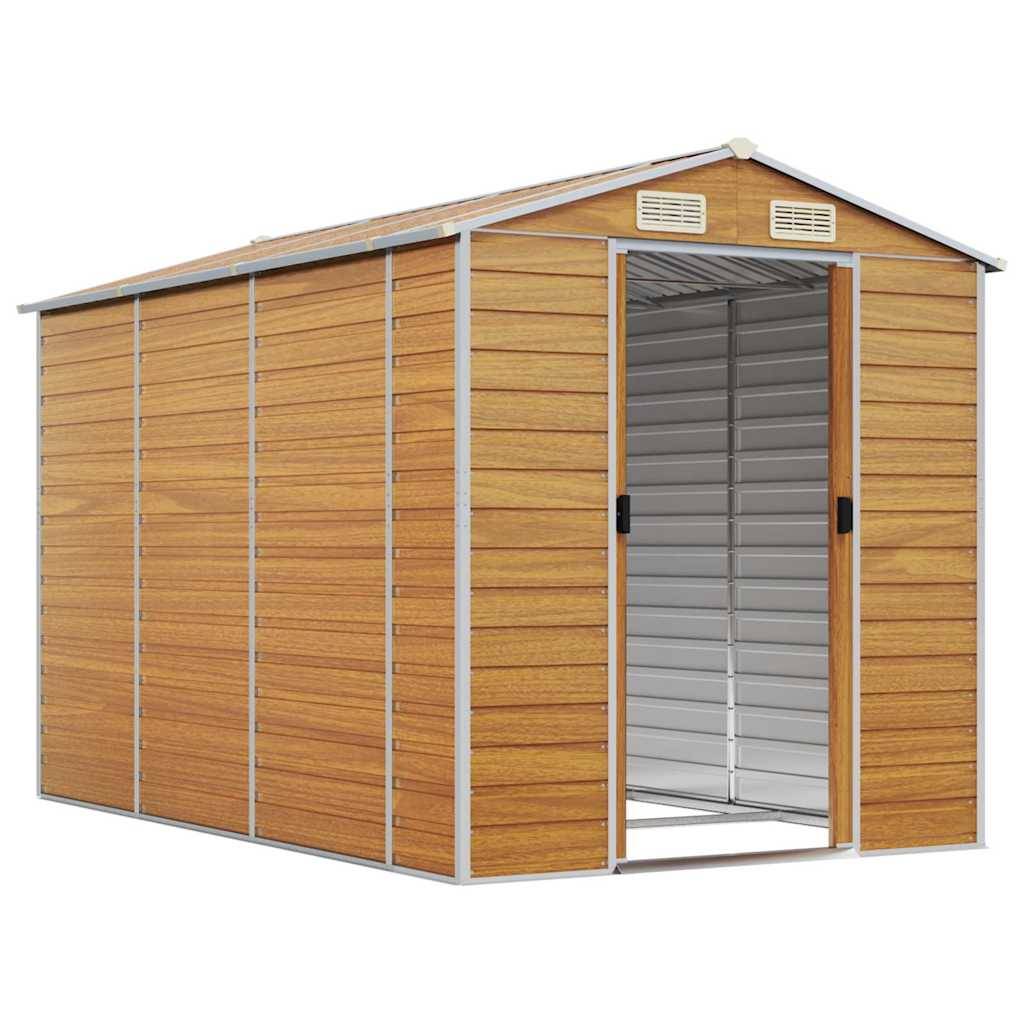 Vidaxl - Abri de jardin marron clair 191 x 300 x 198 cm en acier galvanisé vidaXL 3188277 - Image 9