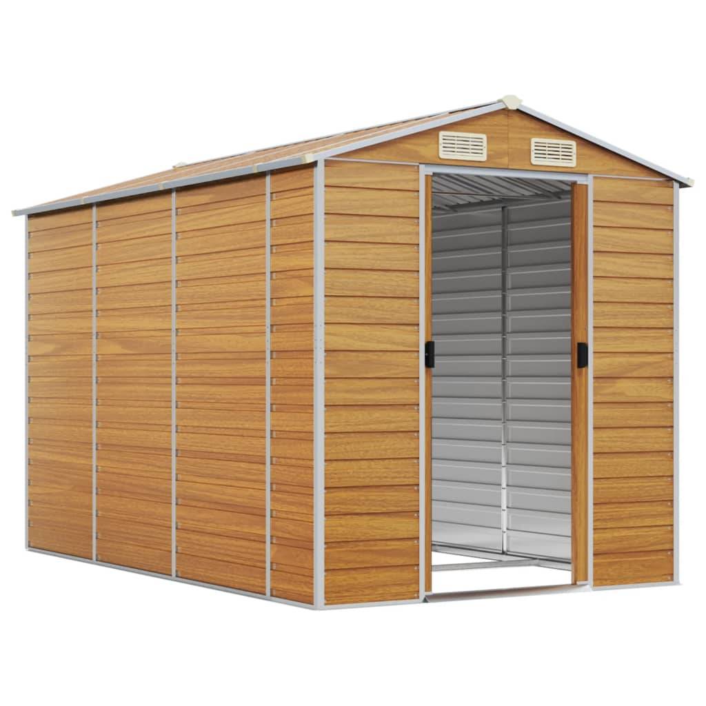 Vidaxl - Abri de jardin marron clair 191 x 300 x 198 cm en acier galvanisé vidaXL 3188277 - Image 9