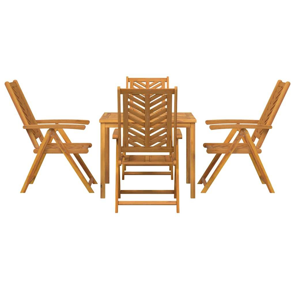 Ensemble de salle à manger jardin bois d'acacia massif marron 90 x 150 x 74 cm (5 pièces), Poids :48.4kg - PANGIVO - Image 7