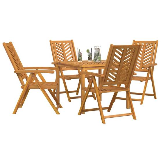 Ensemble de salle à manger jardin bois d'acacia massif marron 90 x 150 x 74 cm (5 pièces), Poids :48.4kg - PANGIVO - Image 3