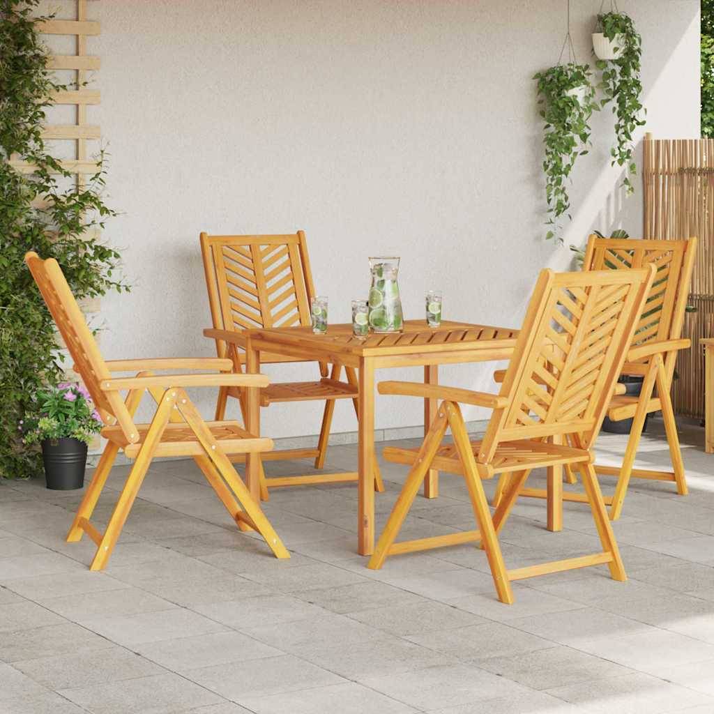 Ensemble de salle à manger jardin bois d'acacia massif marron 90 x 150 x 74 cm (5 pièces), Poids :48.4kg - PANGIVO - Image 4