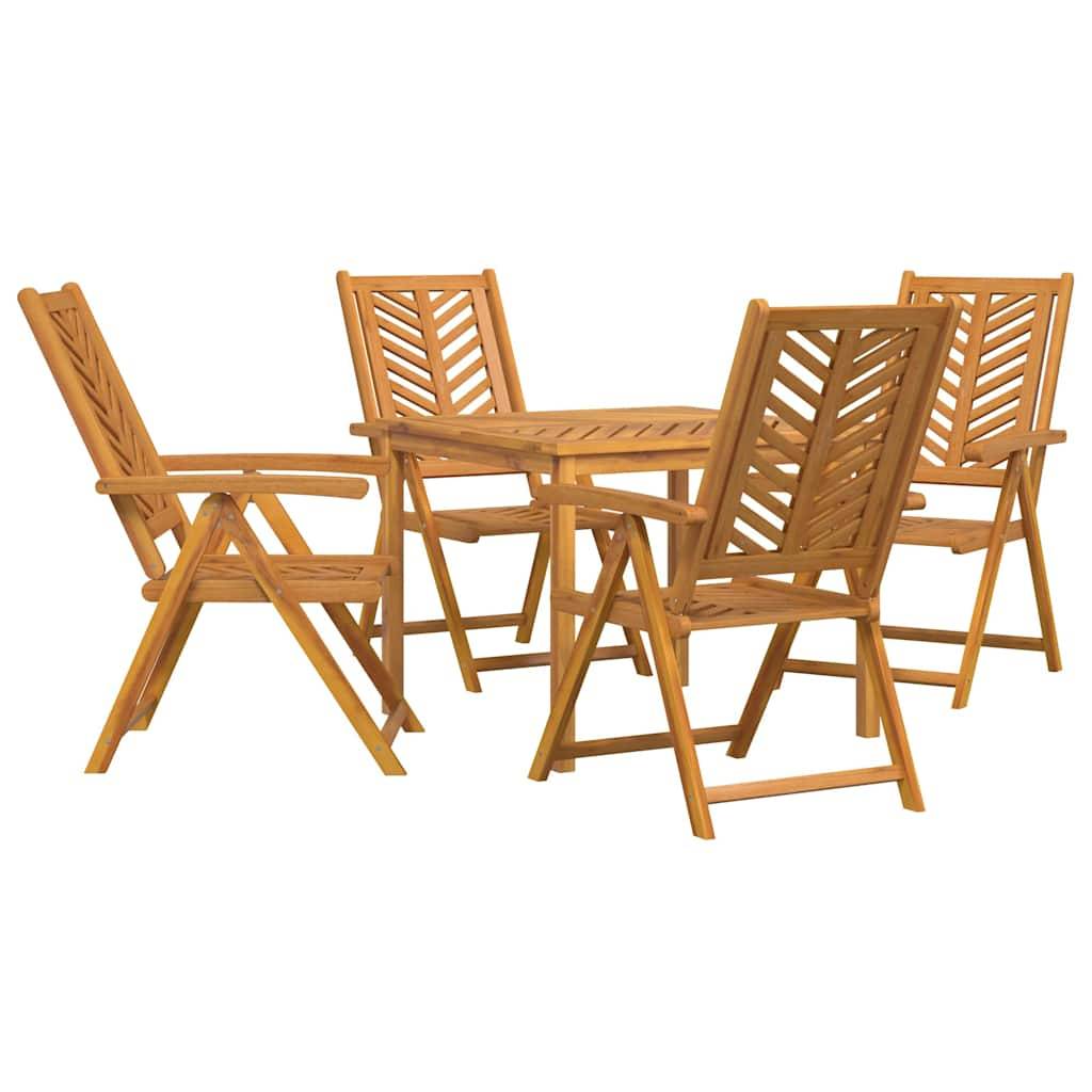 Ensemble de salle à manger jardin bois d'acacia massif marron 90 x 150 x 74 cm (5 pièces), Poids :48.4kg - PANGIVO - Image 2