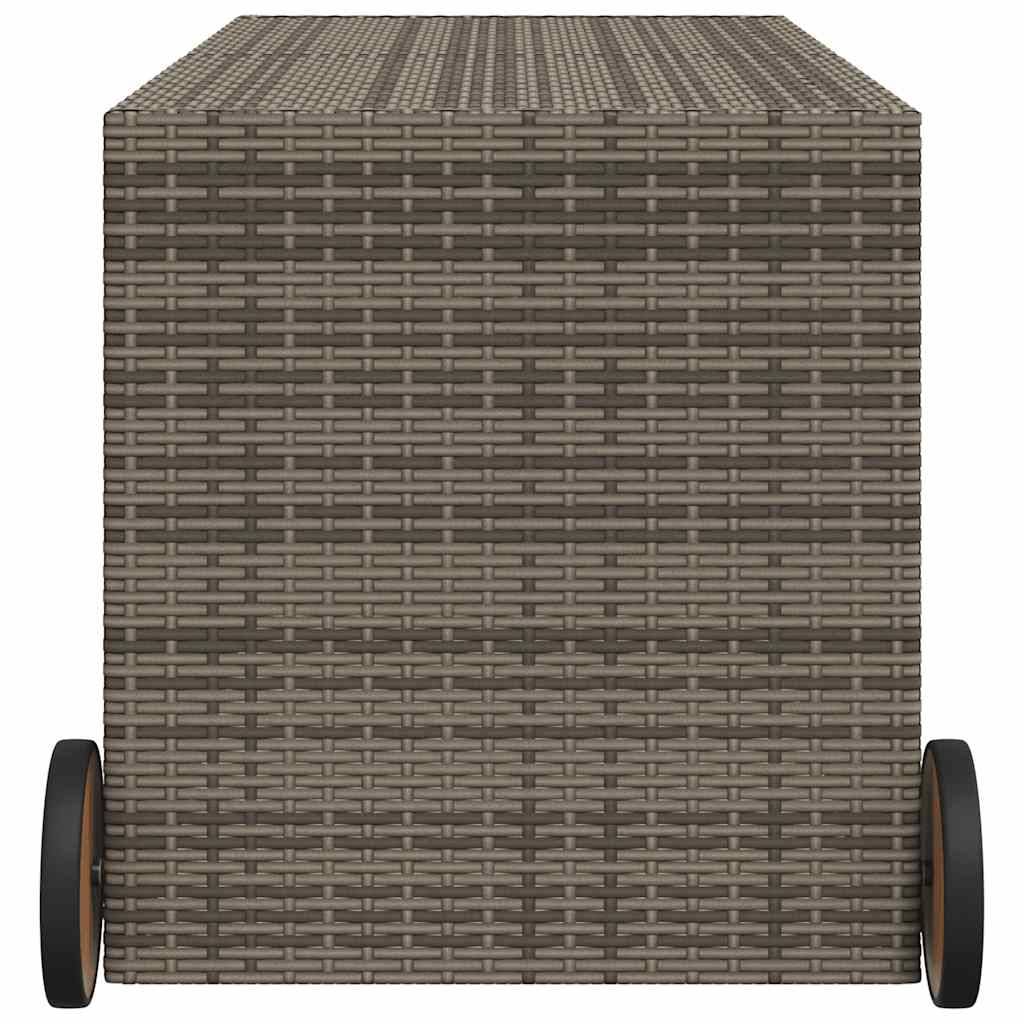 PANGIVO - Coffre de rangement de jardin résine tressée gris 127 x 55 x 59.5 cm - PANGIVO - Image 5