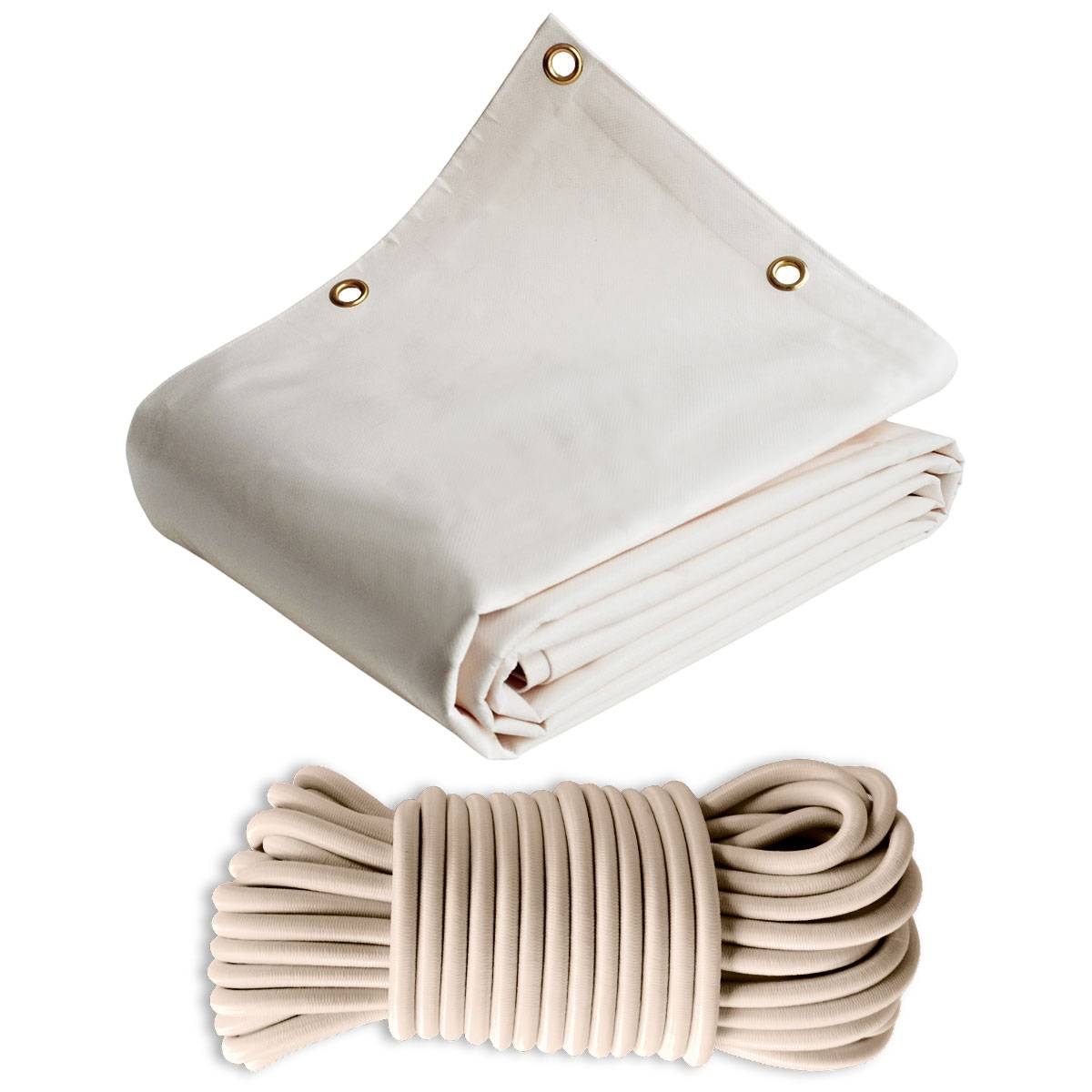 Pack Toile Pergola Blanc Crème 3x4 m + Sandow Ivoire 20m - Bâche Pergola prête à poser LP640PR Garantie 8 ans TECPLAST - Image 1