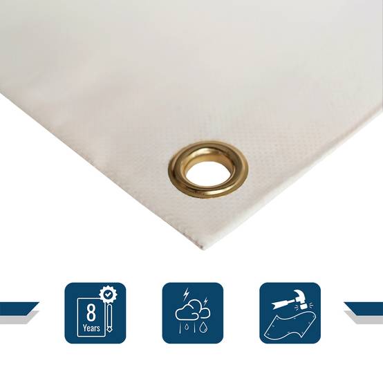 Pack Toile Pergola Blanc Crème 3x4 m + Sandow Ivoire 20m - Bâche Pergola prête à poser LP640PR Garantie 8 ans TECPLAST - Image 5