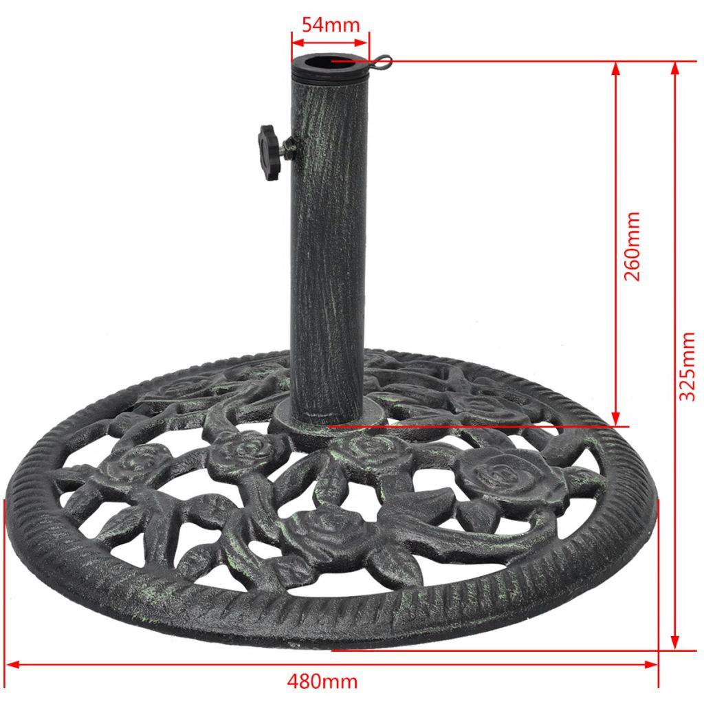 Helloshop26 - Pied socle base de parasol en fonte 35/38/48 mm 12 kg 48 cm noir - Image 5