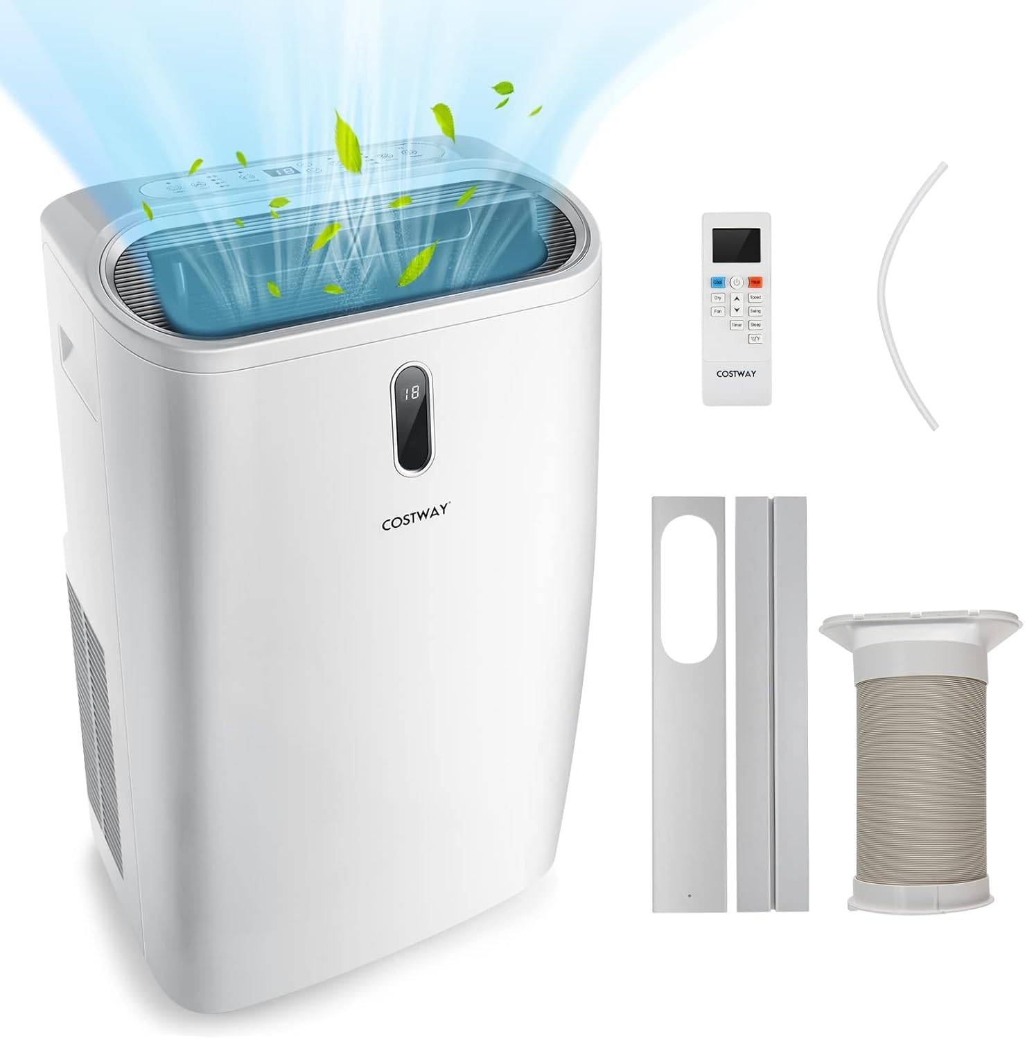 Climatiseur Mobile Silencieux 16000BTU, 5 EN 1,Refroidissement,Chauffage,Ventilateur,Déshumidificateur,Mode Nuit, [Classe énergétique A] - Image 1