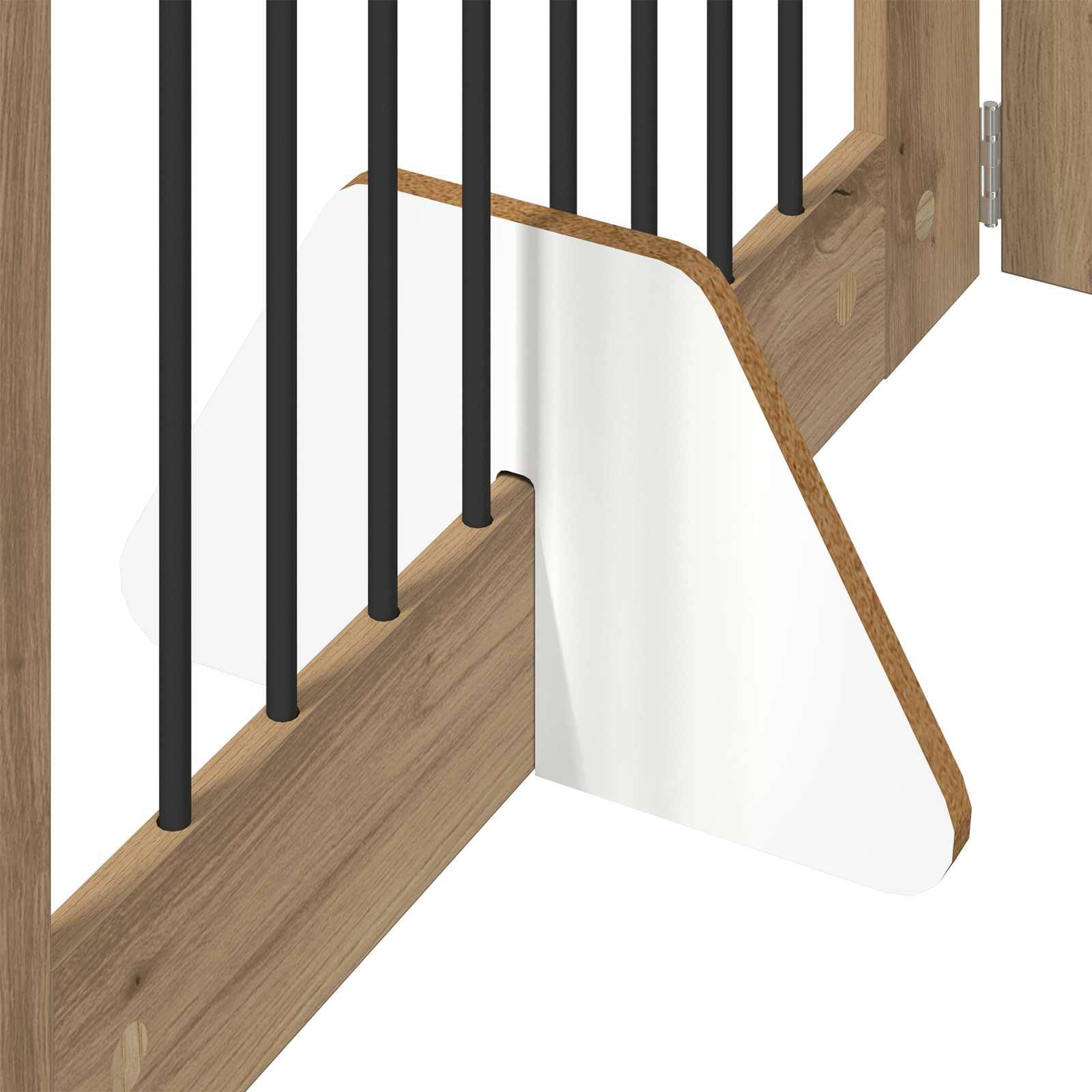 ComfortXL - Barrière Chien Bois Intérieur Clôture Modulable Pliable 321x80cm Chêne - ComfortXL Outdoor Living - Image 5
