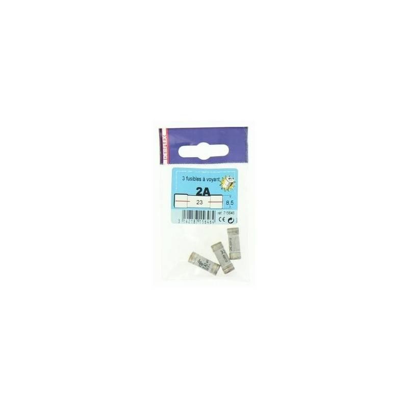 Fusible voyant 8.5x23 2A sachet de 3