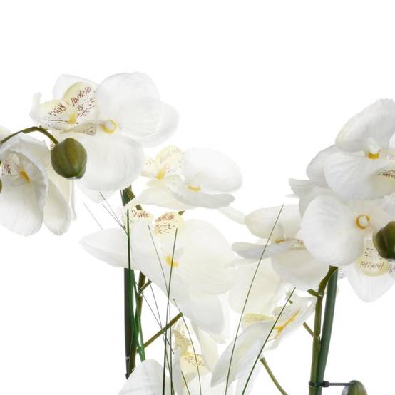 Orchidée artificielle avec vase en céramique blanc - H. 53 cm - Atmosphera - Image 2