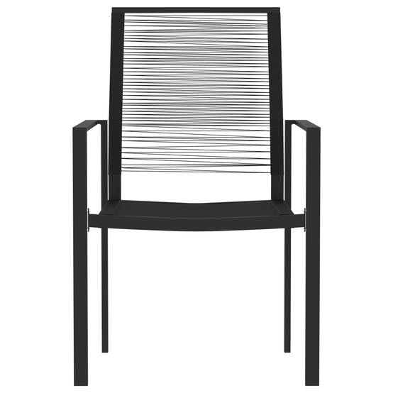 Ensemble Jardin 6P 140cm Rotin Creux PVC et Acier Noir – ComfortXL Outdoor Living - Image 4