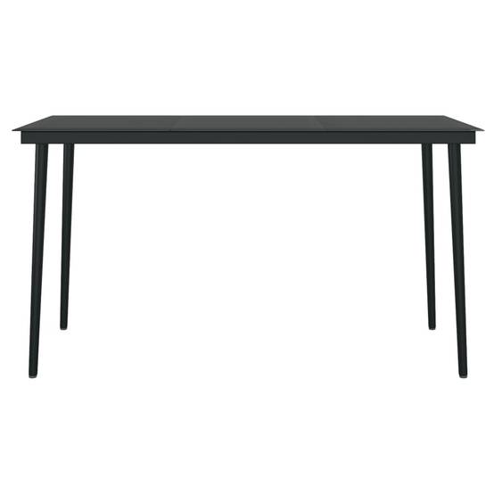 Ensemble Jardin 6P 140cm Rotin Creux PVC et Acier Noir – ComfortXL Outdoor Living - Image 6