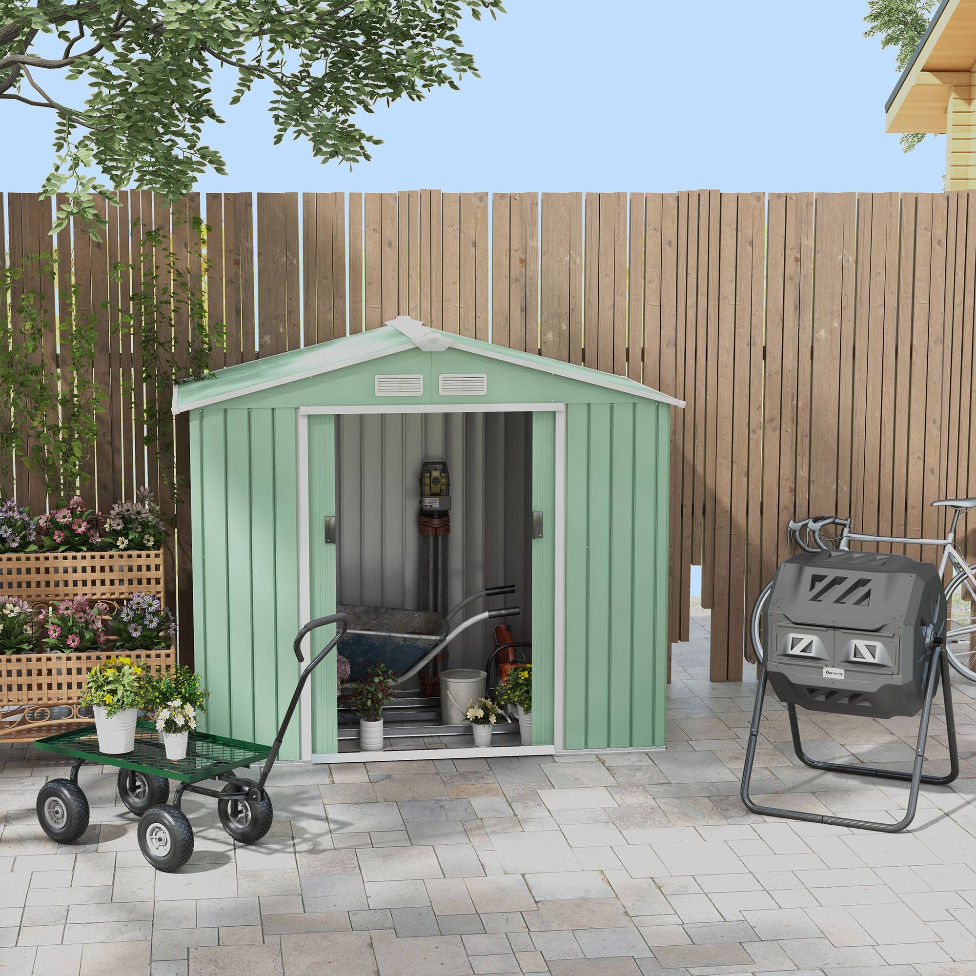 ComfortXL - Composteur rotatif PP 160 L noir double chambre pour jardin ventilation optimale - ComfortXL Outdoor Living - Image 9