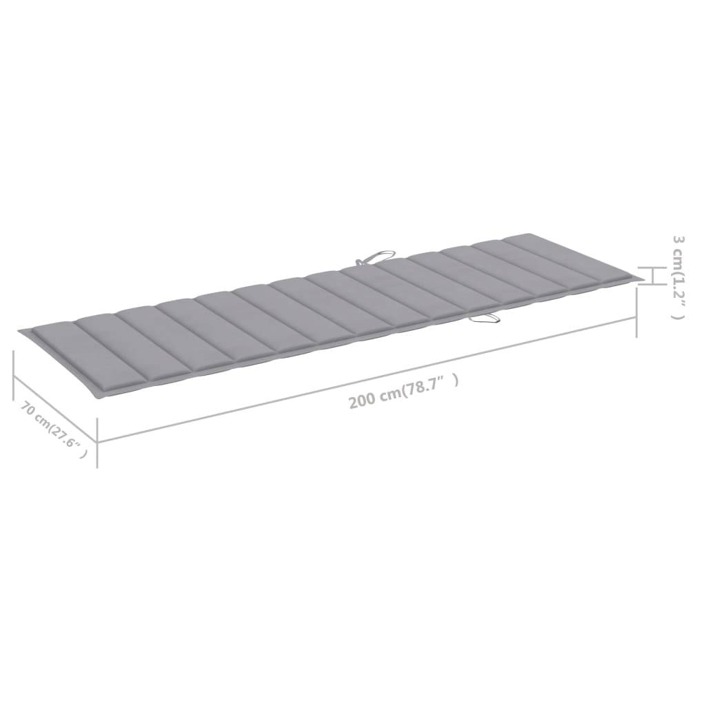 Chaise longue | Transat | Bain de soleil de jardin avec table et coussin Pin imprégné - Image 9