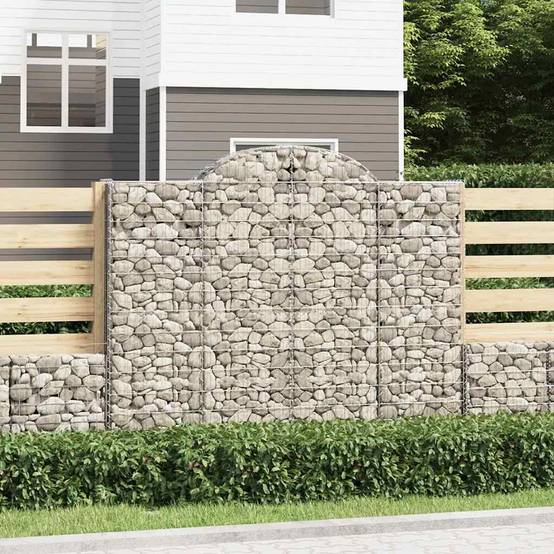 Vidaxl - Paniers à gabions arqués 15 pcs 200x50x160/180 cm Fer galvanisé vidaXL 3146396 - Image 1