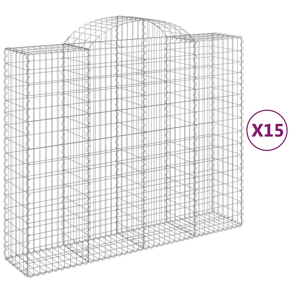 Vidaxl - Paniers à gabions arqués 15 pcs 200x50x160/180 cm Fer galvanisé vidaXL 3146396 - Image 2