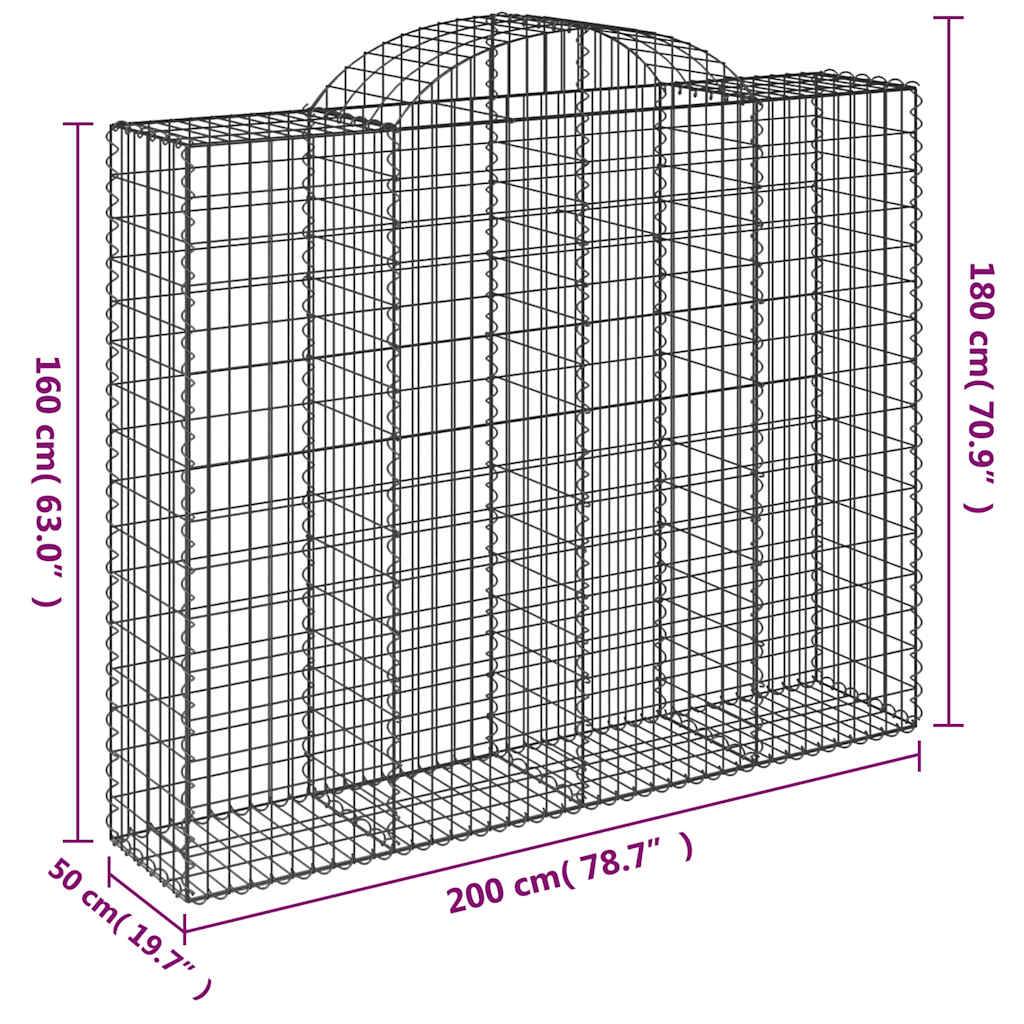 Vidaxl - Paniers à gabions arqués 15 pcs 200x50x160/180 cm Fer galvanisé vidaXL 3146396 - Image 7
