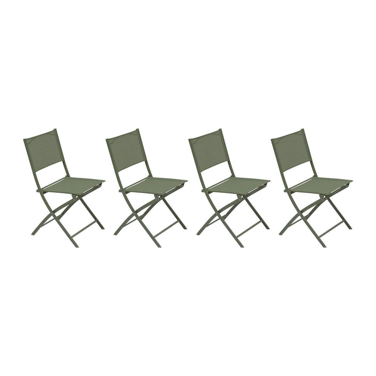 Hesperide - Lot de 4 chaises de jardin Modula pliables vert laurier - Hespéride - Image 1