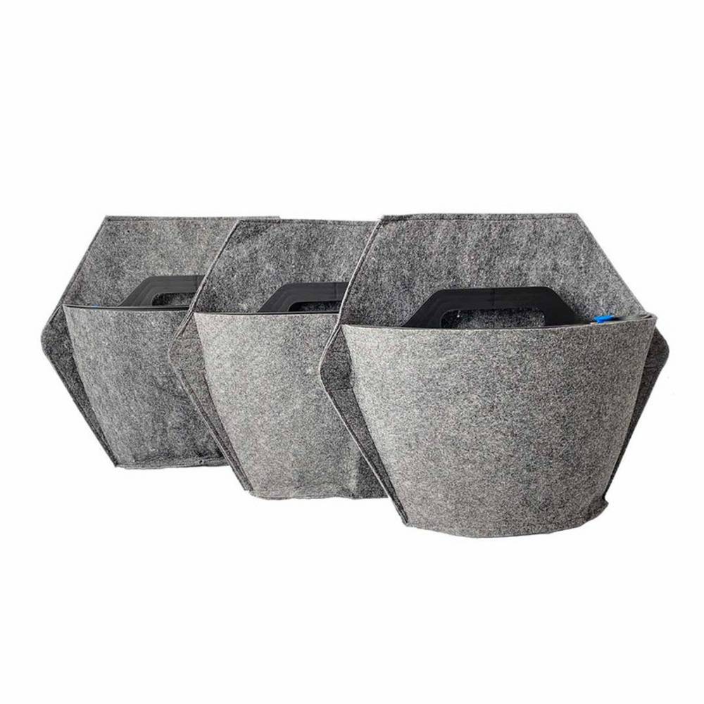 Pack de 3 pots muraux CitySens noirs avec couverture textile et arrosage manuel - Image 1