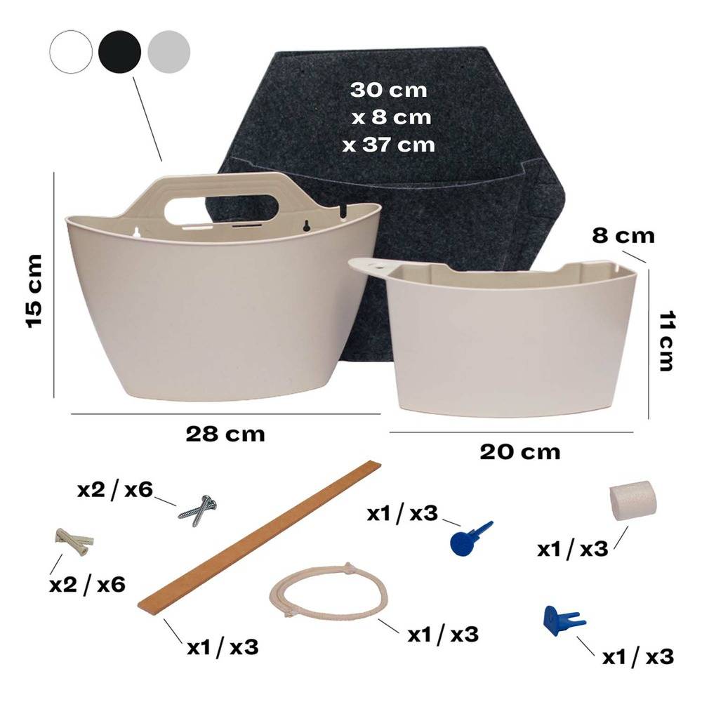 Pack de 3 pots muraux CitySens noirs avec couverture textile et arrosage manuel - Image 6