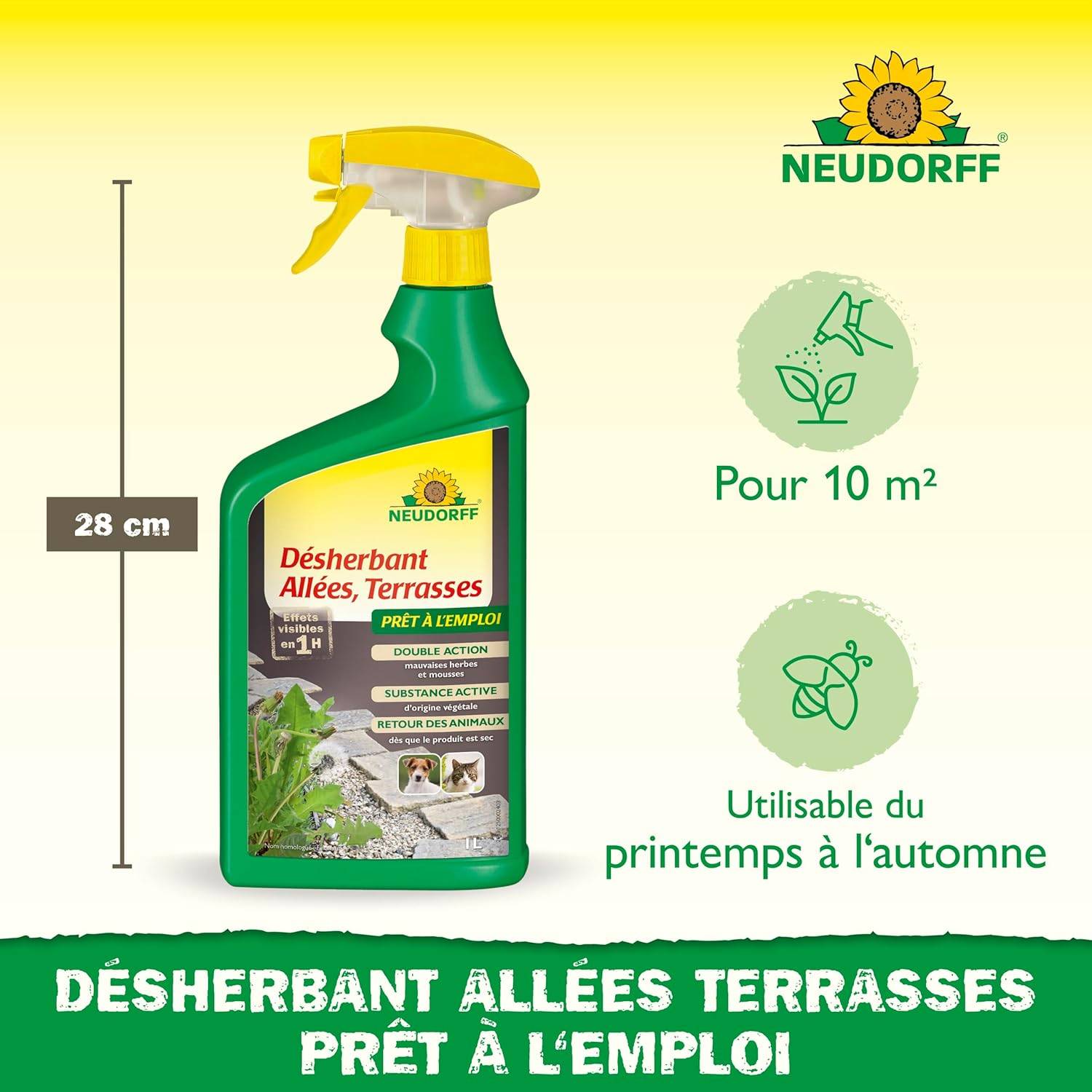 Neudorff - Neudorff Désherbant Allées Terrasses prêt à l'emploi, Pulvérisateur 1 l – Élimin - Image 2