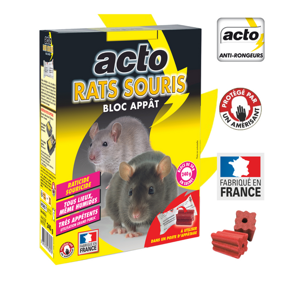 Acto - ACTO RATS - SOURIS Blocs appâts - 8 x 30 grs - Le meilleur choix pour une dératisation efficace - Image 3
