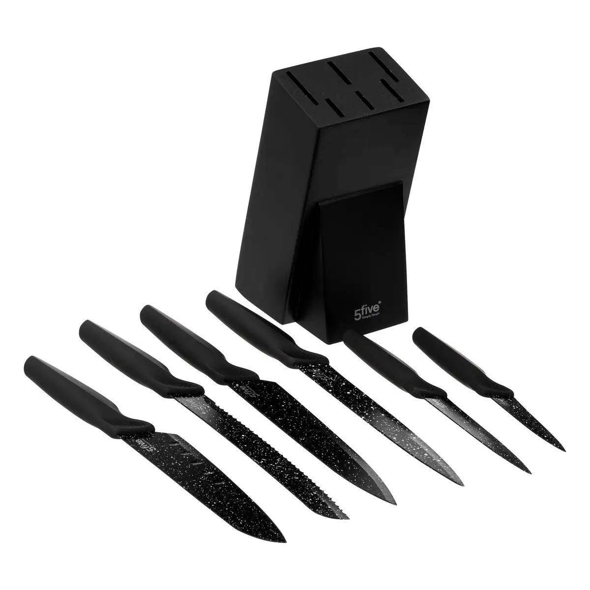Bloc 6 Couteaux Design "Caractère" 34cm Noir - Image 2
