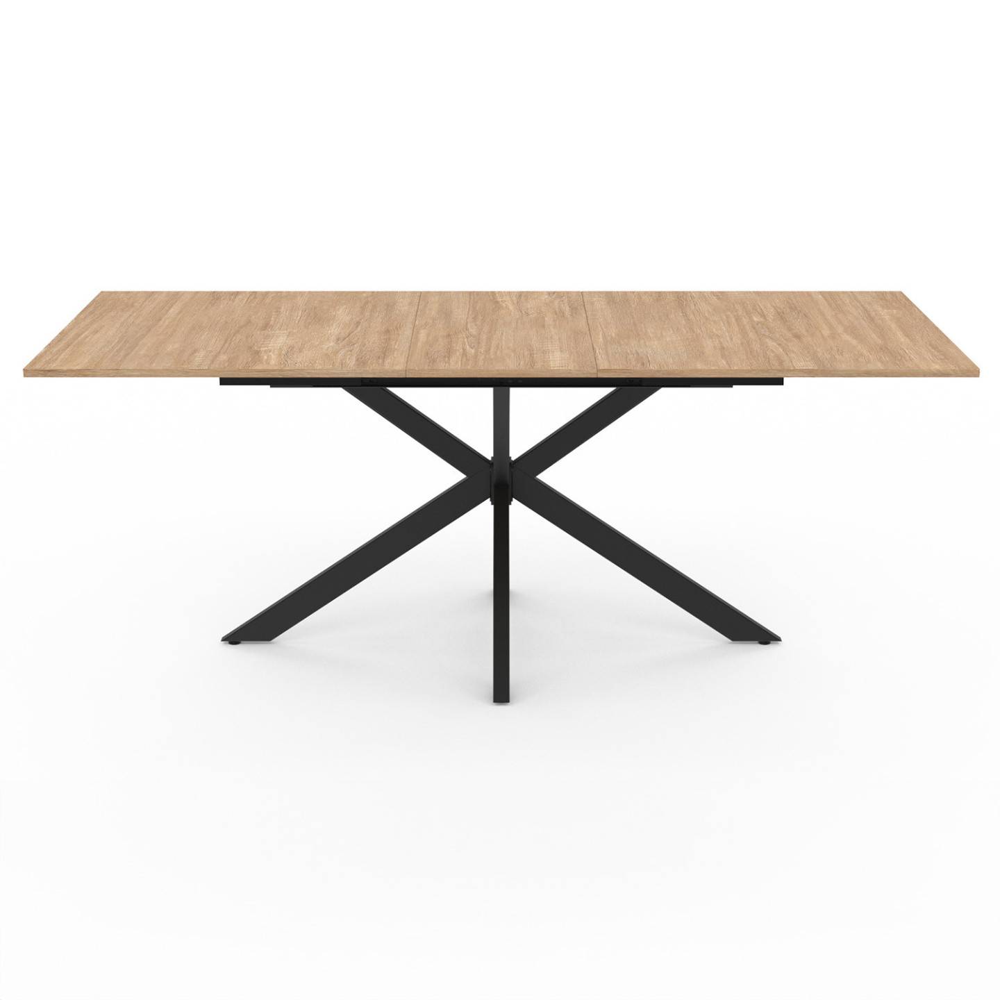 Table à manger extensible rectangle ALIX 6-10 personnes bois et noir 160-200 cm - Image 3