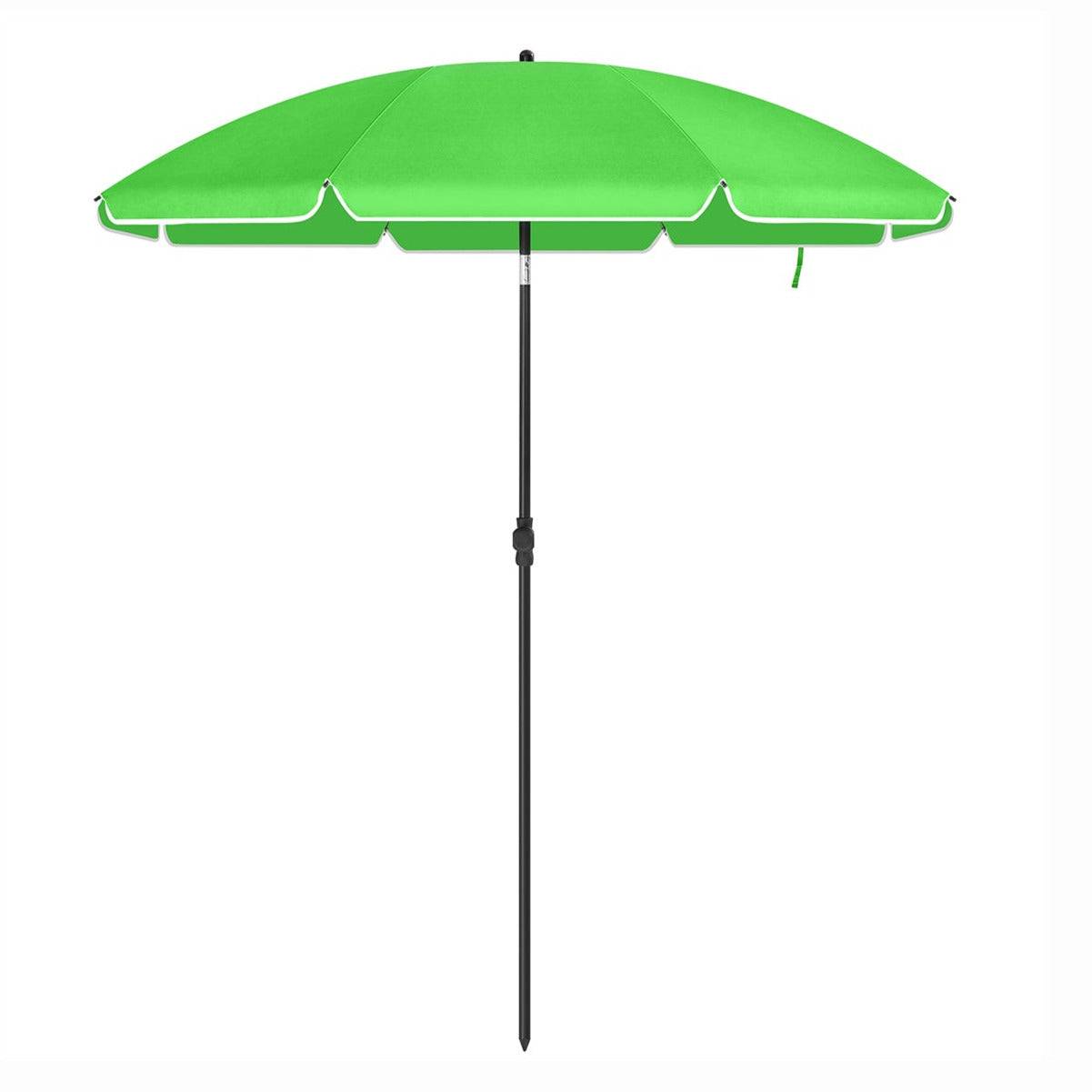 Helloshop26 - Parasol de jardin diamètre 2 m ombrelle protection UPF 50+ inclinable portable résistant au vent baleines en fibre de verre avec sac vert - Image 1
