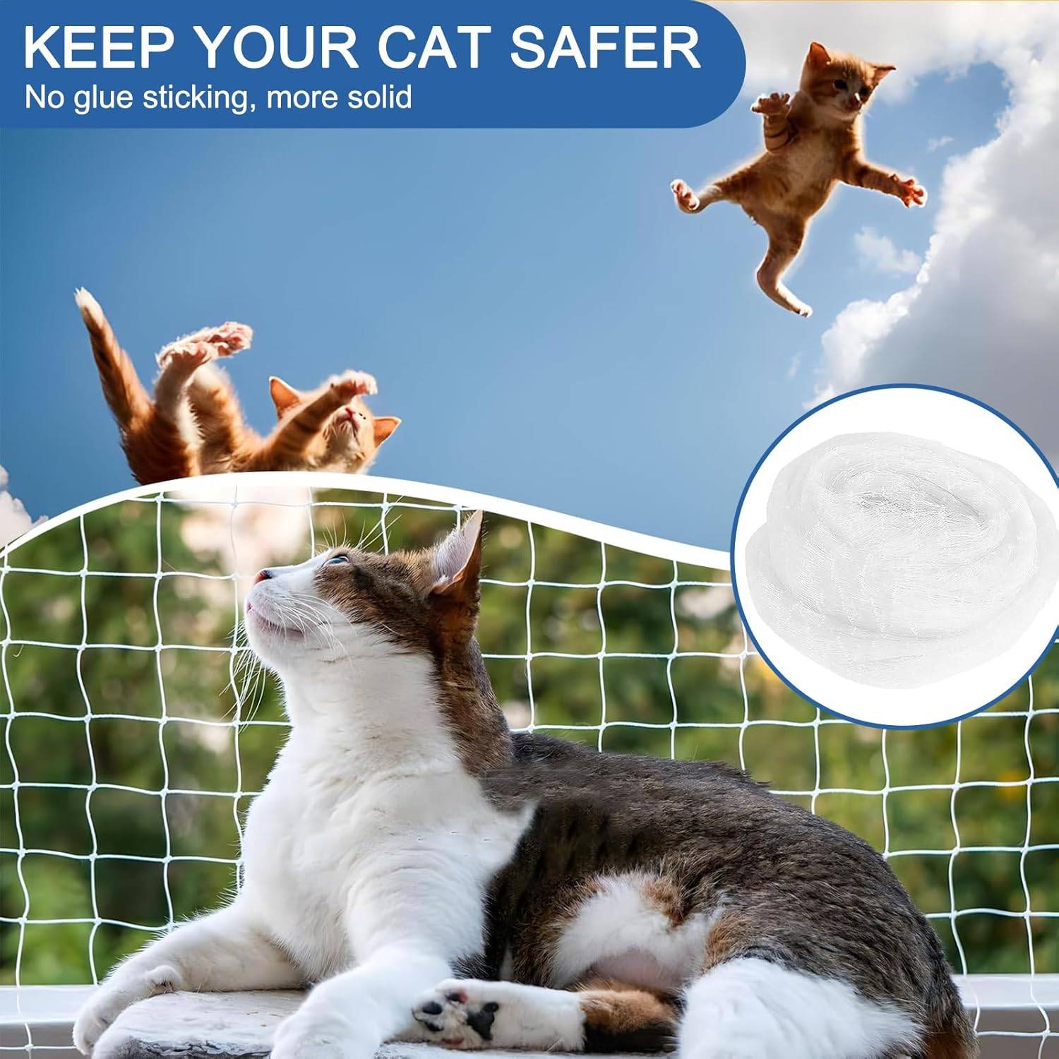 Filet de clôture anti-chute pour chat, filet anti-chute pour clôture, adapté au filet d'escalier de fenêtre de balcon (1,5 * 2 mètres)-Lytech - Image 2