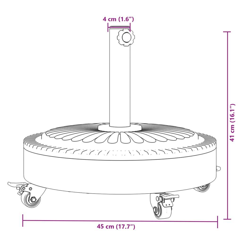 Vidaxl - Base de parasol avec roues pour mâts Ø38 / 48 mm 27 kg rond vidaXL 4007982 - Image 3