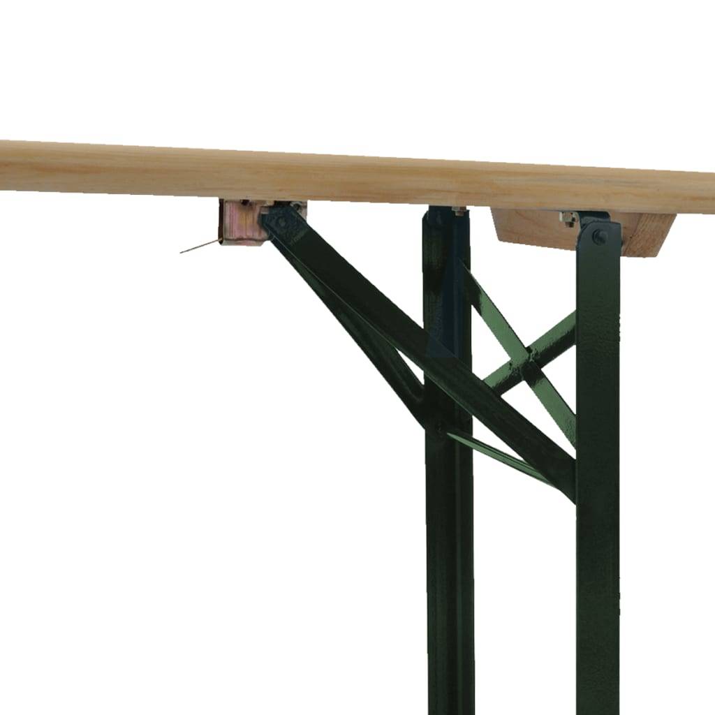 Ensemble Table + 2 Bancs Brasserie Juskys 220 Cm Pliable - Bois Sapin Naturel - Set 3 Pièces Jardin Extérieur Intérieur - Charge 250 Kg Banc