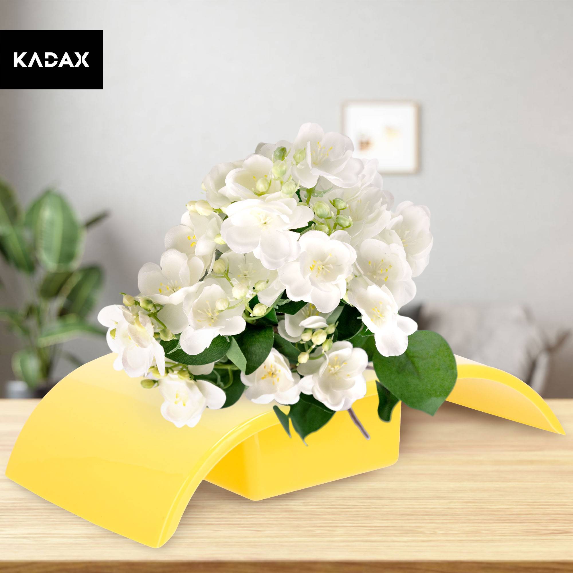 Ikebana Vase en plastique - Pot de fleurs - Support japonais pour tournesol - 19,2 cm - Jaune - Image 7