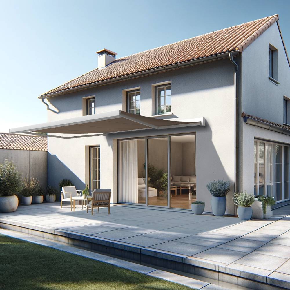 Intersun - Store banne coffre SOA 4,10x3,50 M (Manuelle - Blanc - Taupe) - INTERSUN - Image 2