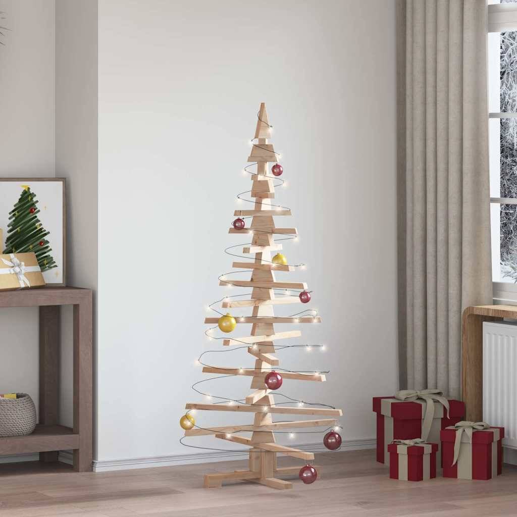 Sapin de Noël en bois de pin massif à décorer pour intérieur extérieur 150 cm – ComfortXL Outdoor Living - Image 1