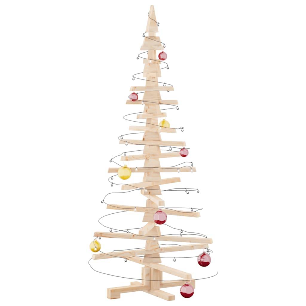 Sapin de Noël en bois de pin massif à décorer pour intérieur extérieur 150 cm – ComfortXL Outdoor Living - Image 4