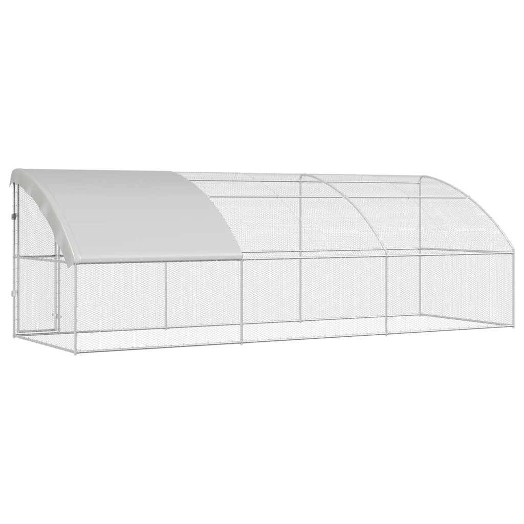 Vidaxl - Cage à poules avec 1 porte 3 pièces Argenté 600x200x200cm vidaXL 3368323 - Image 7