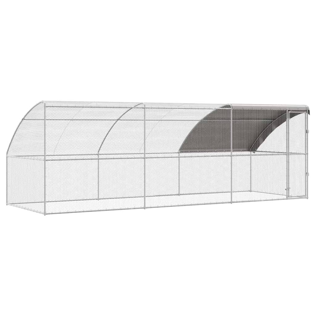 Vidaxl - Cage à poules avec 1 porte 3 pièces Argenté 600x200x200cm vidaXL 3368323 - Image 2