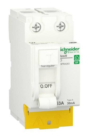 Schneider Electric - Interrupteur différentiel RESI9 30mA 2P peignable 2 x 63A Type A - SCHNEIDER ELECTRIC - R9PRA263