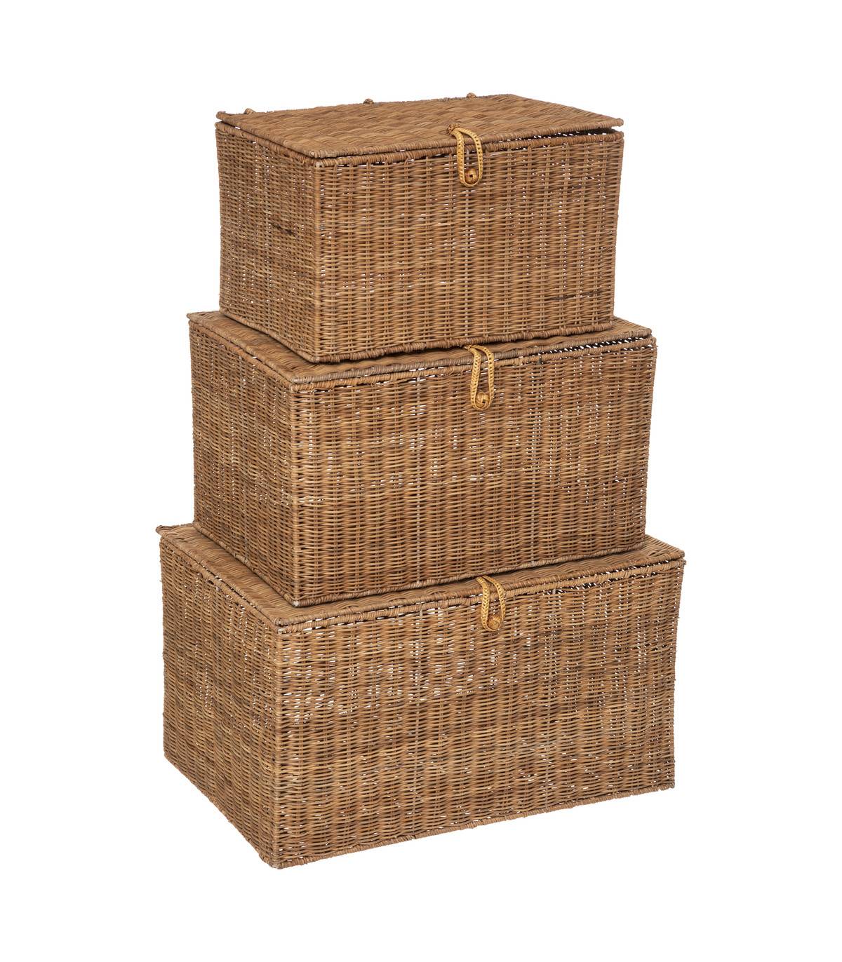 Set de 3 Malles de rangement en Rotin - Image 1