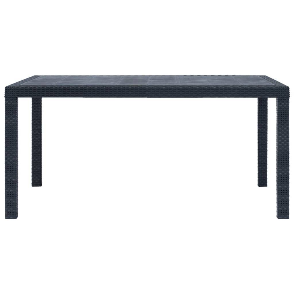 Vidaxl - Table de jardin Anthracite 150x90x72 cm Plastique Aspect rotin vidaXL 45605 - Image 2