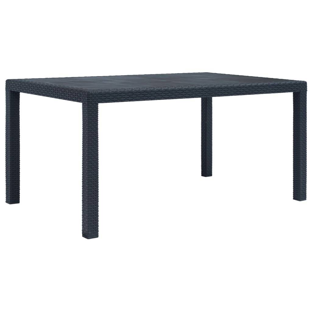 Vidaxl - Table de jardin Anthracite 150x90x72 cm Plastique Aspect rotin vidaXL 45605 - Image 1