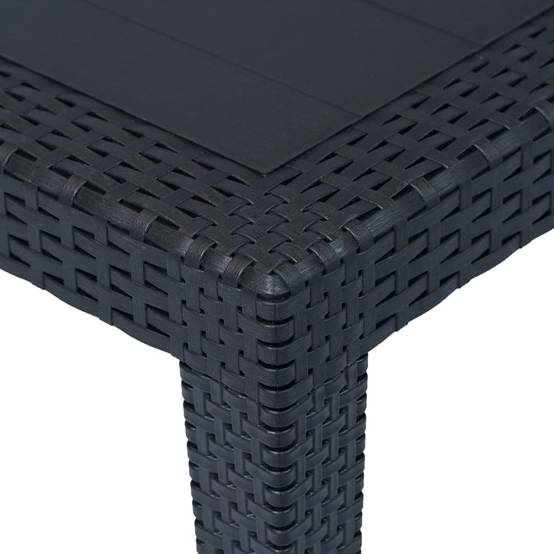 Vidaxl - Table de jardin Anthracite 150x90x72 cm Plastique Aspect rotin vidaXL 45605 - Image 4