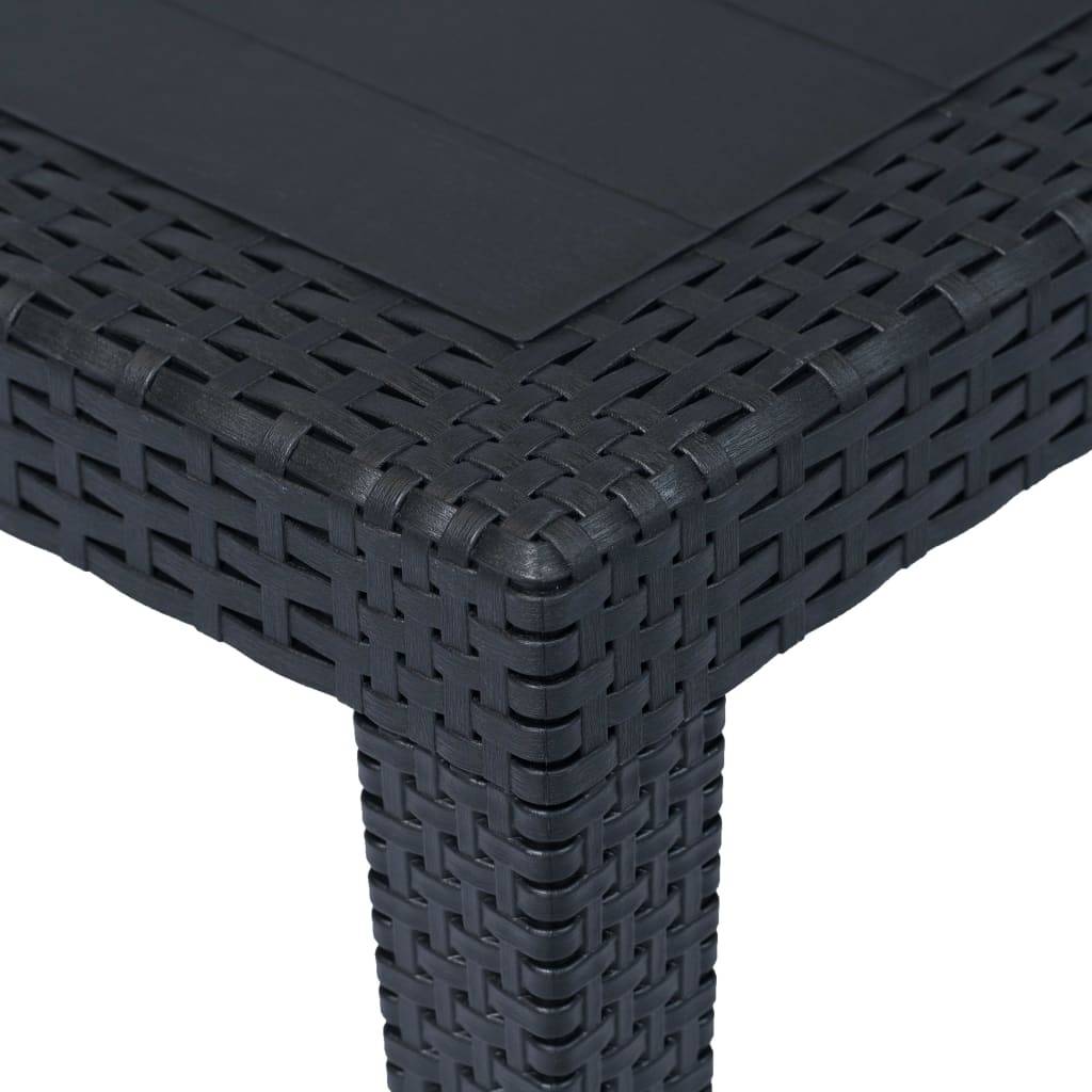 Vidaxl - Table de jardin Anthracite 150x90x72 cm Plastique Aspect rotin vidaXL 45605 - Image 4