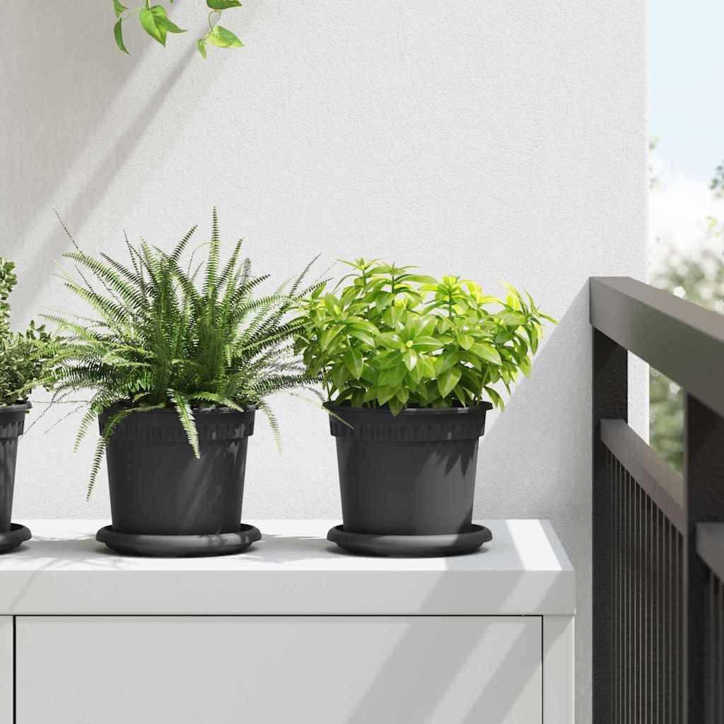 Vidaxl - Pots de plantes 6 pc Noir Plastique vidaXL 3403259 - Image 1