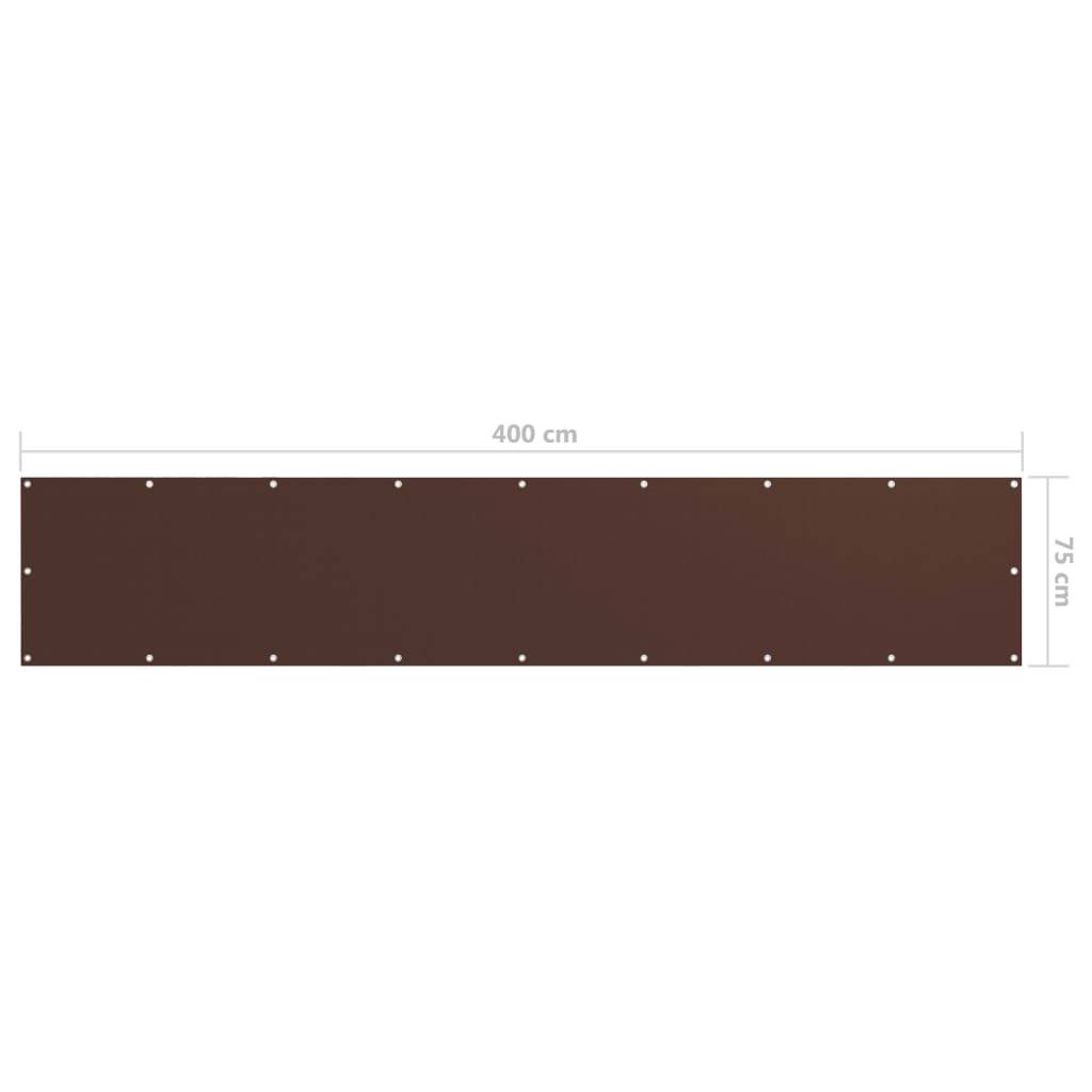 Helloshop26 - Écran de balcon brise pare vue protection confidentialité 75 x 400 cm tissu oxford marron - Image 5