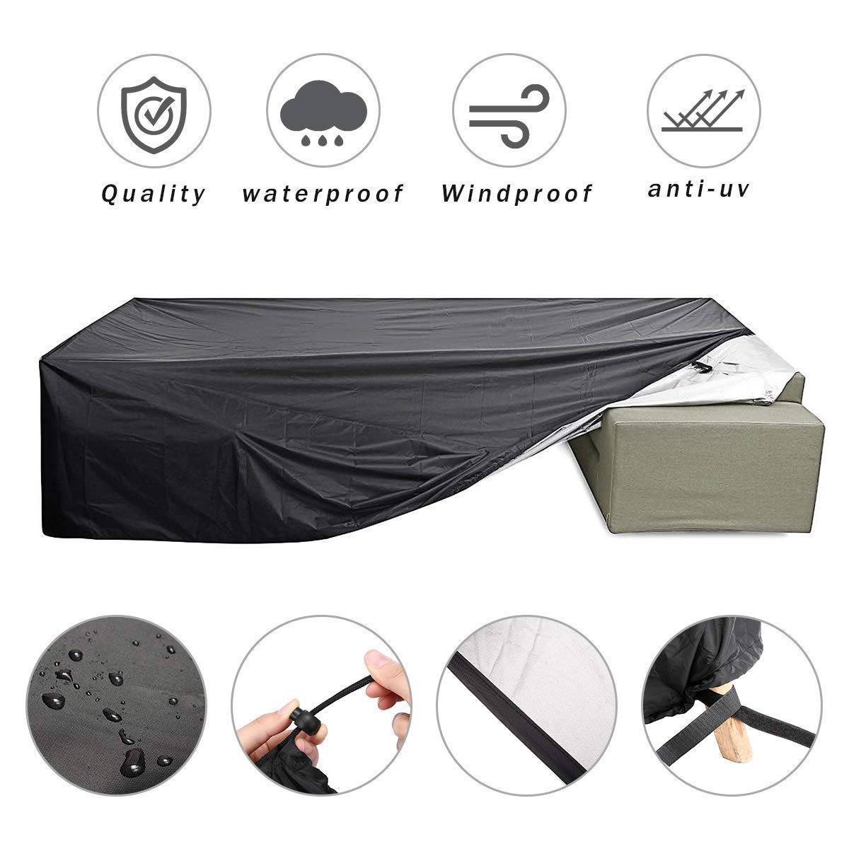 IntiMeg - Housses de Meubles 315x160x74cm, Housse Salon de Jardin Imperméable, Housse de Protection Meubles Couverture de Jardin pour Table, Canapé IntiMeg - Image 4
