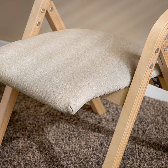 SoBuy Chaise Pliante en Bois avec Assise Rembourrée, Portable et Légère, Gris - Image 8